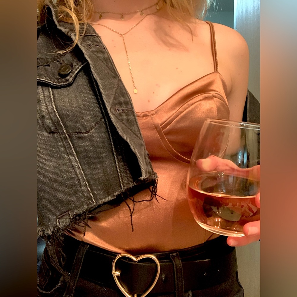 Silky bustier top bodysuit